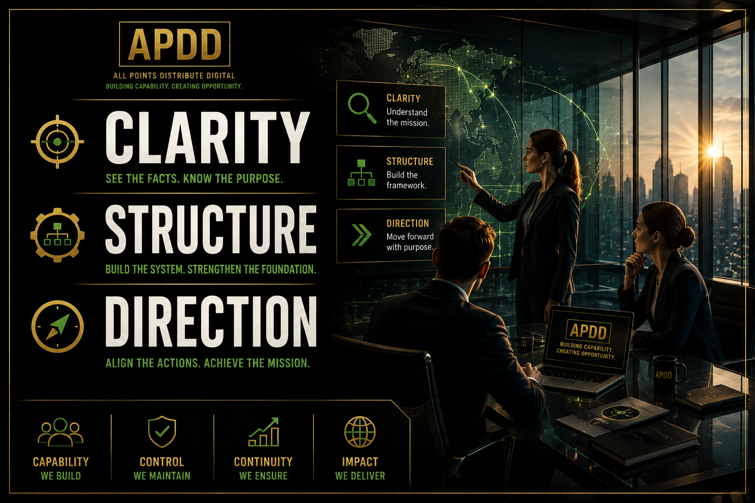 APDD clarity, structure, and direction creating stronger decisions, governed capability, and purposeful operational progress