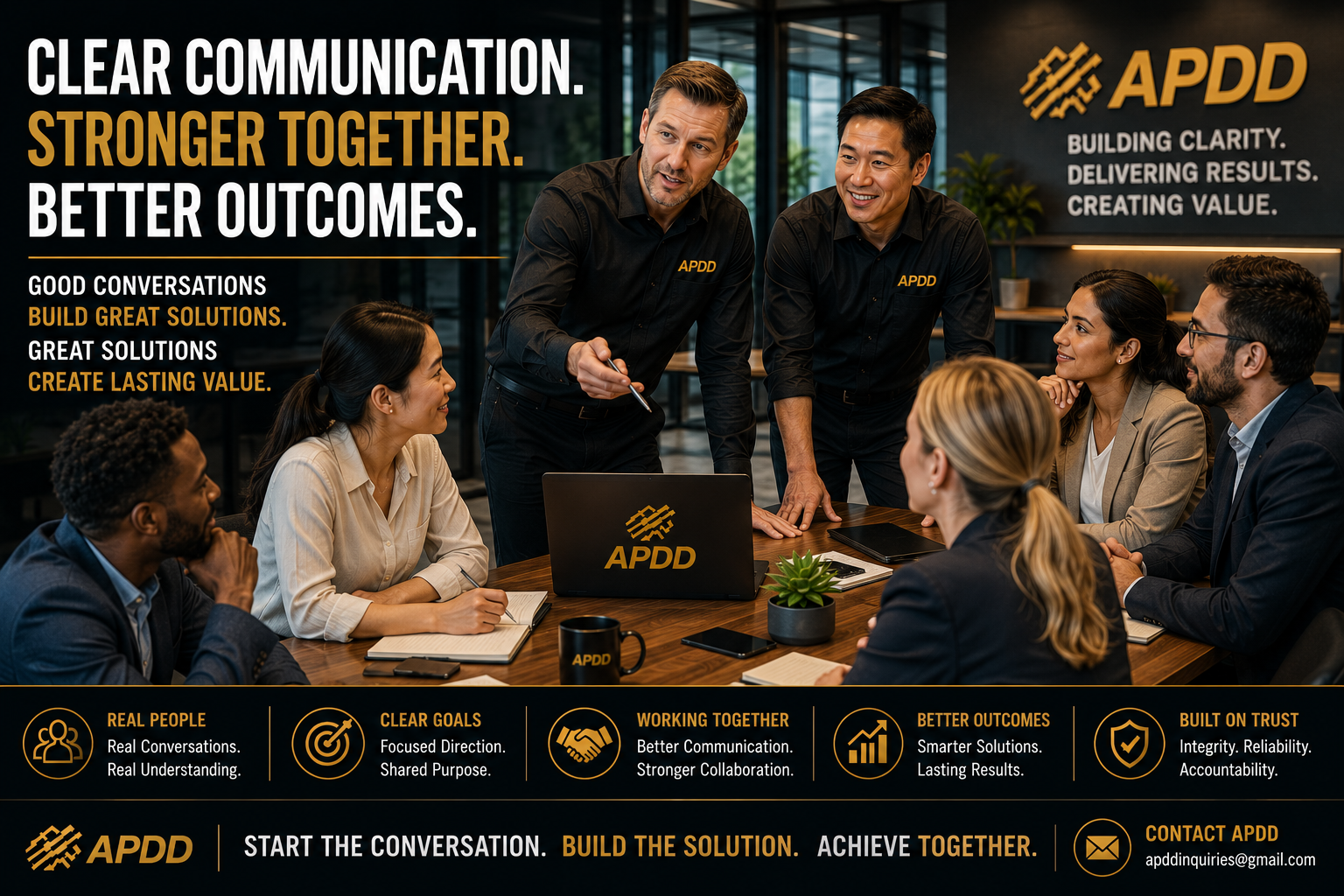 APDD clear communication, stronger collaboration, and better outcomes through real people, clear goals, and working together